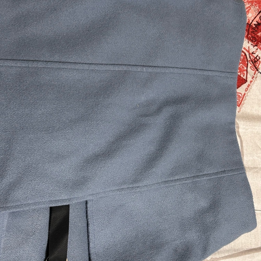 Blue mini skirt with buckle detail